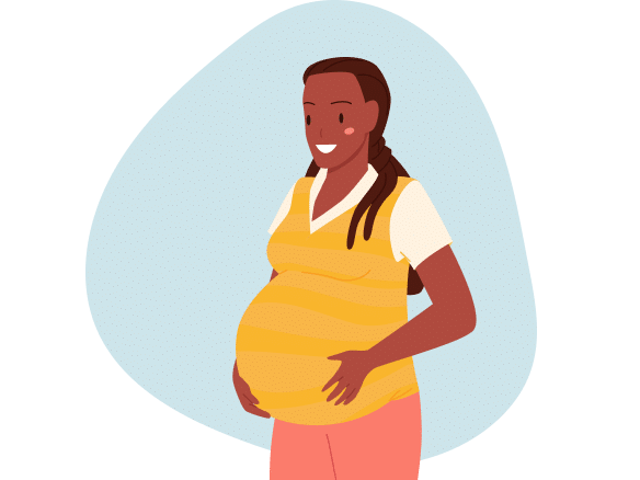Illustrasjon av gravid kvinne